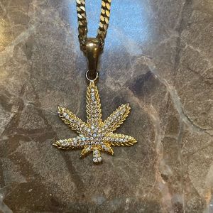 GLD SHOP WEED CHAIN GOLD PLATED